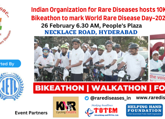 Indian Organization for Rare Diseases (IORD), a not-for-profit national advocacy organization, working for the cause of patients with rare diseases, spanning over the last fifteen years, hosted the awareness Bikeathon and Walkathon, to commemorate the World Rare Disease Day-2023, in association with the Government of Telangana.