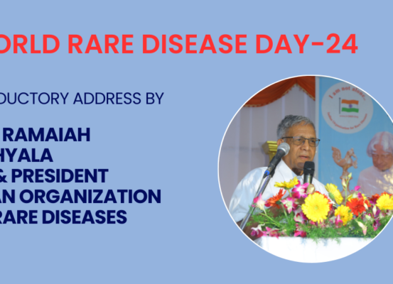Introductory speech made by IORD CEO & President Prof Ramaiah Muthyala at World Rare Disease Day-2024 conference organized by IORD at IMA Hall, Khammam on March 3.