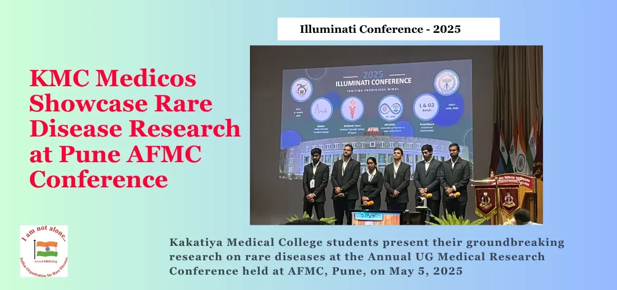 Kakatiya Medical College students present their groundbreaking research on rare diseases at the Annual UG Medical Research Conference held at AFMC, Pune, on May 5, 2025.