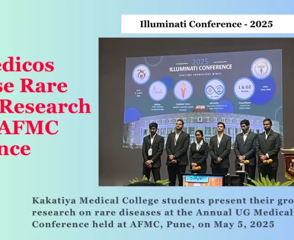 Kakatiya Medical College students present their groundbreaking research on rare diseases at the Annual UG Medical Research Conference held at AFMC, Pune, on May 5, 2025.