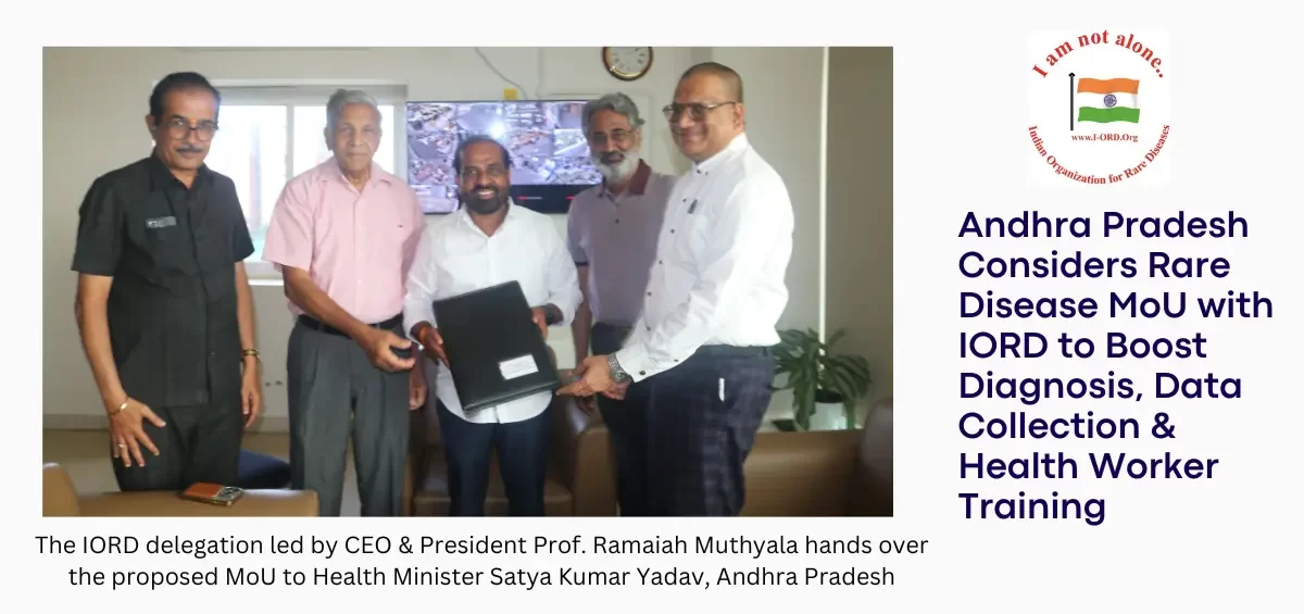 The Andhra Pradesh government is exploring a landmark MoU with the Indian Organisation for Rare Diseases (IORD) to strengthen rare disease diagnosis, training, and policy. Health Minister Satya Kumar Yadav backs awareness efforts, including a rare disease mention in PM Modi’s Mann Ki Baat and a Tollywood-led documentary campaign.