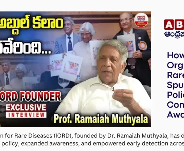 In this interview with ABN Andhra Jyothi channel, Dr Ramaiah Muthyala highlights IORD’s journey, contribution, key milestones, advocacy roles, challenges and impact.