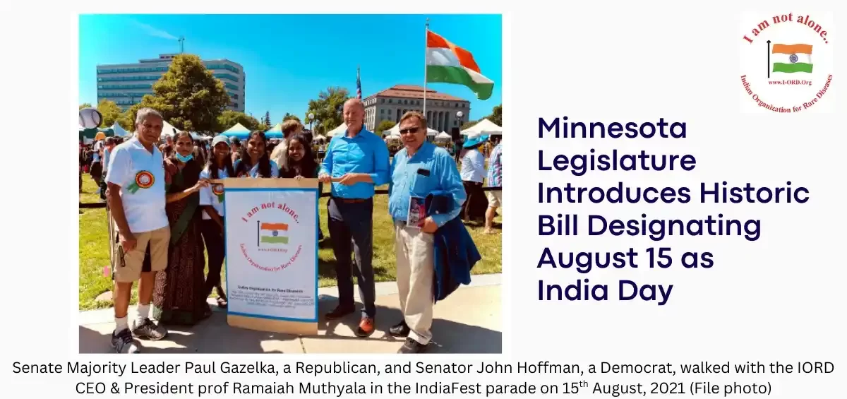 Minnesota legislature introduces bipartisan bill designating August 15 as India Day, celebrating 50,000 Indian-Americans' contributions.