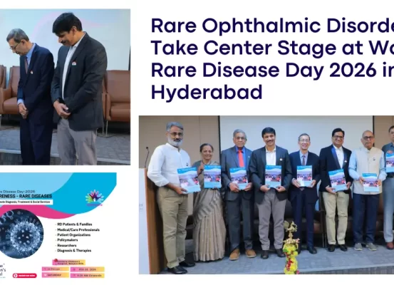 Inaugural session of World Rare Disease Day 2026 conference in Hyderabad, with experts from IORD, LVPEI, and Rainbow Children’s Hospital
