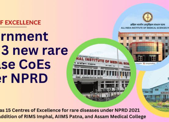 India now has 15 Centres of Excellence for rare diseases under NPRD 2021 following the addition of RIMS Imphal, AIIMS Patna, and Assam Medical College.