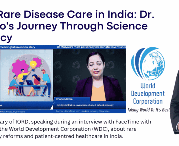 Dr. Krishnaji Rao, Secretary of IORD, speaks to FaceTime with Leaders, a World Development Corporation initiative, about rare disease advocacy and patient-centred care.